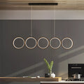 Elegant Nordic Iron & Acrylic 5-Circle LED Chandelier for Modern Spaces