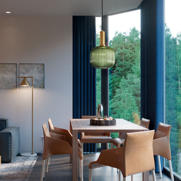 Elegant Minimalist Striped Glass Pendant Light for Modern Living Spaces