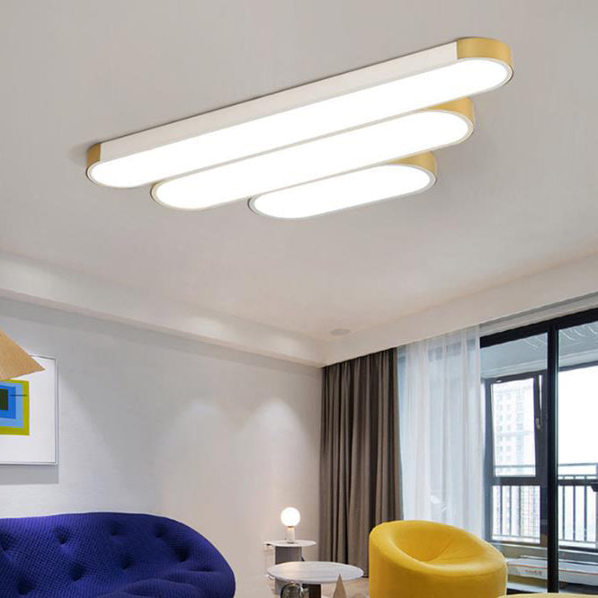 Sleek White Rectangular LED Flush Mount Ceiling Light for Modern Spaces