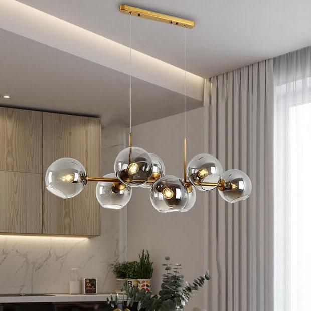 Elegant Modern Glass LED Chandelier Pendant Light for Dining Room