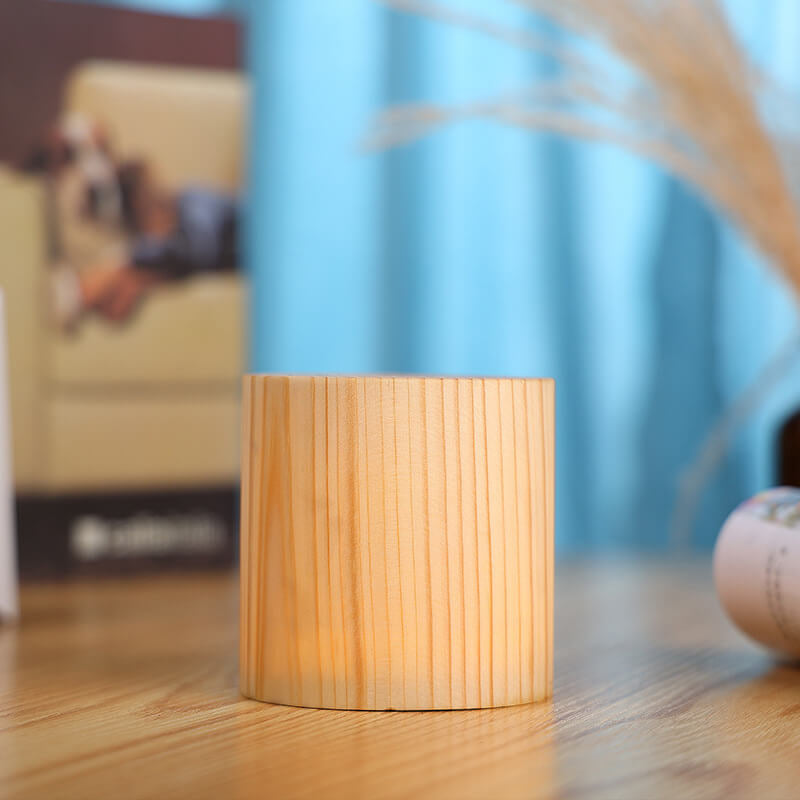 Natural Wood LED Touch Control Night Light Table Lamp for Bedroom Decor