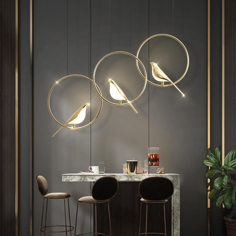 Nordic Bird-Shaped Acrylic LED Chandelier for Modern Living Spaces
