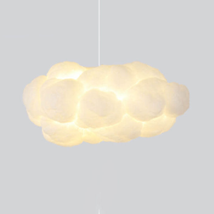 Contemporary White Fabric LED Pendant Light for Bedroom or Living Room