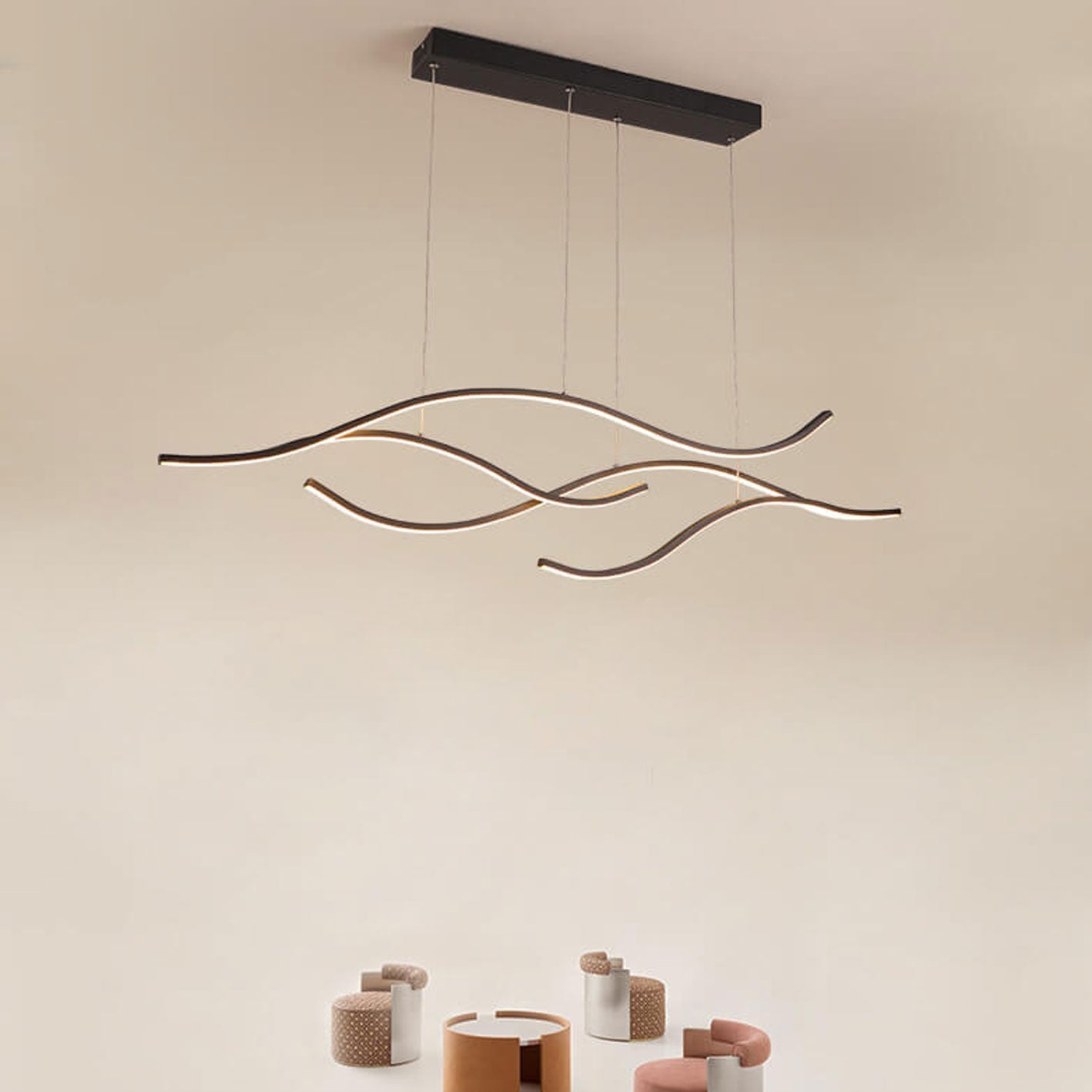 Scandinavian White LED Chandelier Pendant Light for Modern Interiors