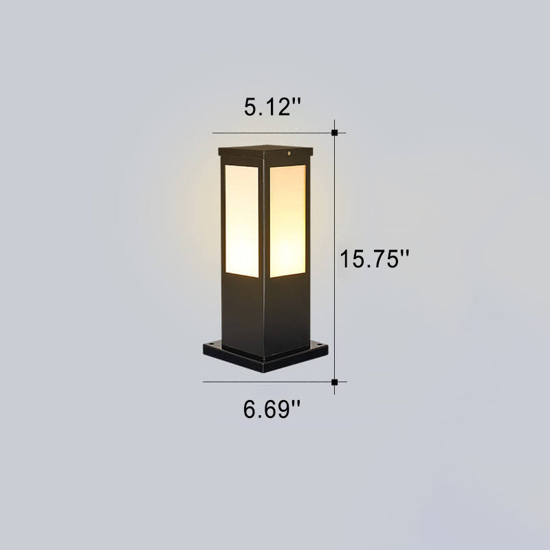 Contemporary Black Waterproof Solar Square Pathway Lantern for Outdoors