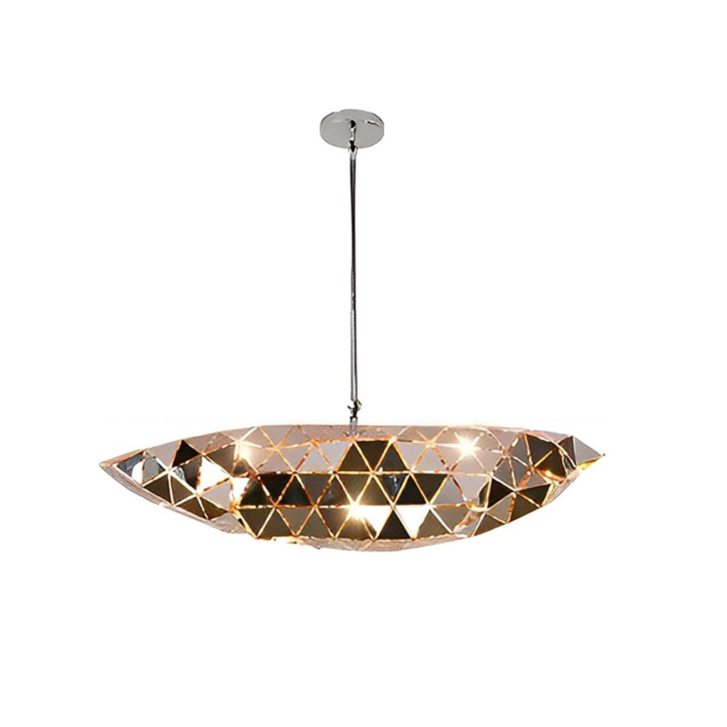 Post-Modern Irregular Stainless Steel Hollow Chandelier for Living Room