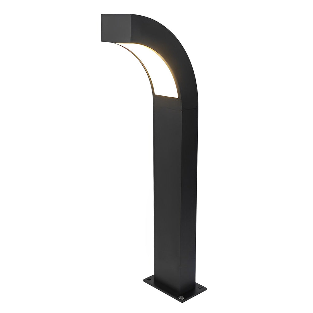 Minimalist Black Curved LED Landscape Path Lights for Outdoor Garden