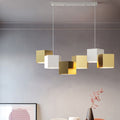 Stylish Multi-Color Geometric Iron LED Macaron Chandelier for Living Room