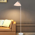 Elegant Minimalist Beige Fabric Pleated Shade Floor Lamp for Living Room