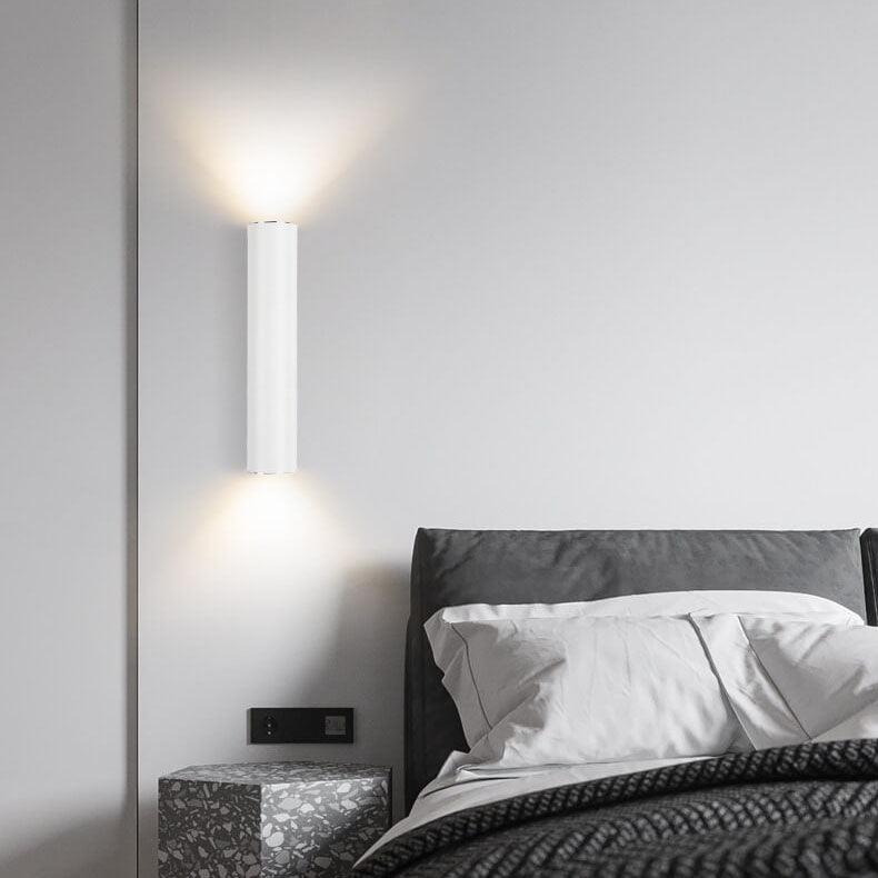 Sleek Minimalist Round Aluminum 2-Light Wall Sconce for Bedroom Décor