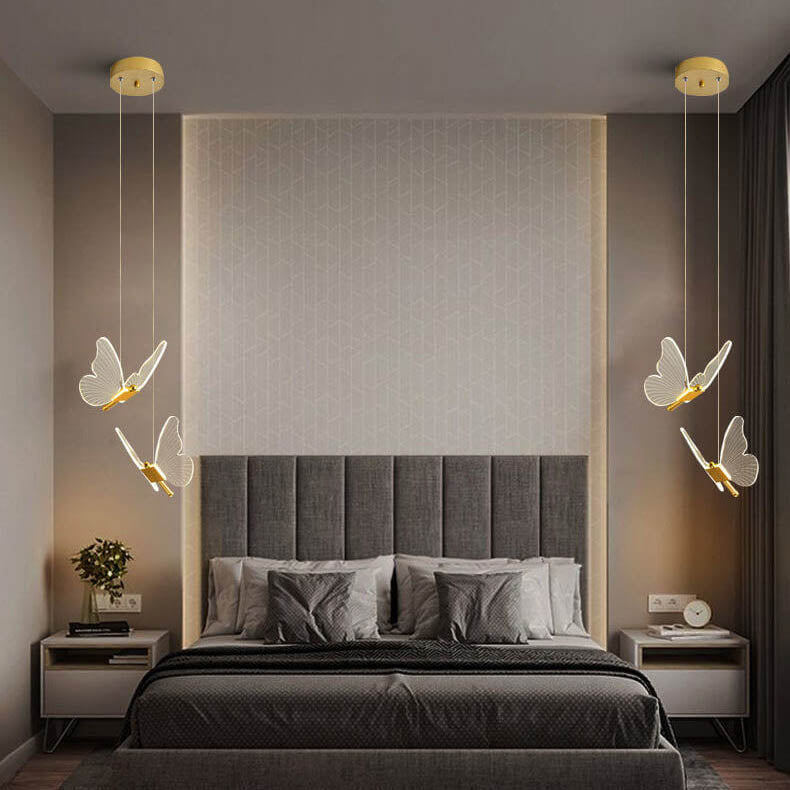 Sleek Clear Acrylic Butterfly LED Pendant Light for Modern Home Decor