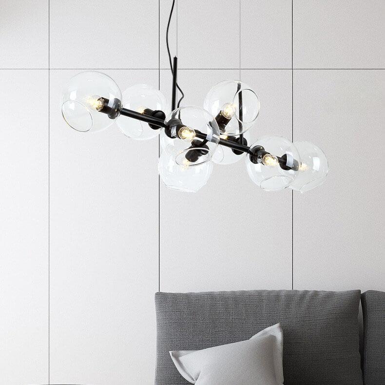 Elegant Modern Glass LED Chandelier Pendant Light for Dining Room