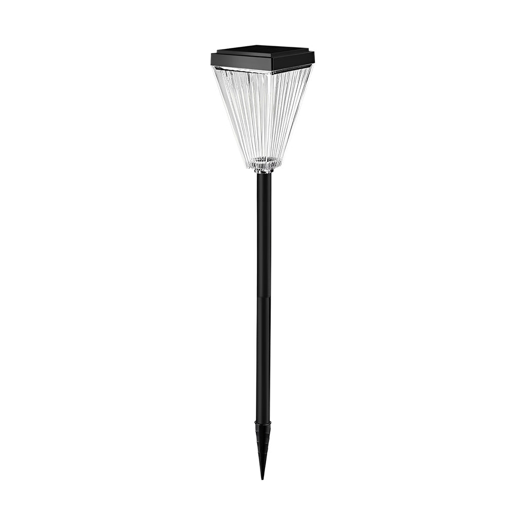 Dimmable Modern Solar LED Garden Post Light with Ripple Glass Shade