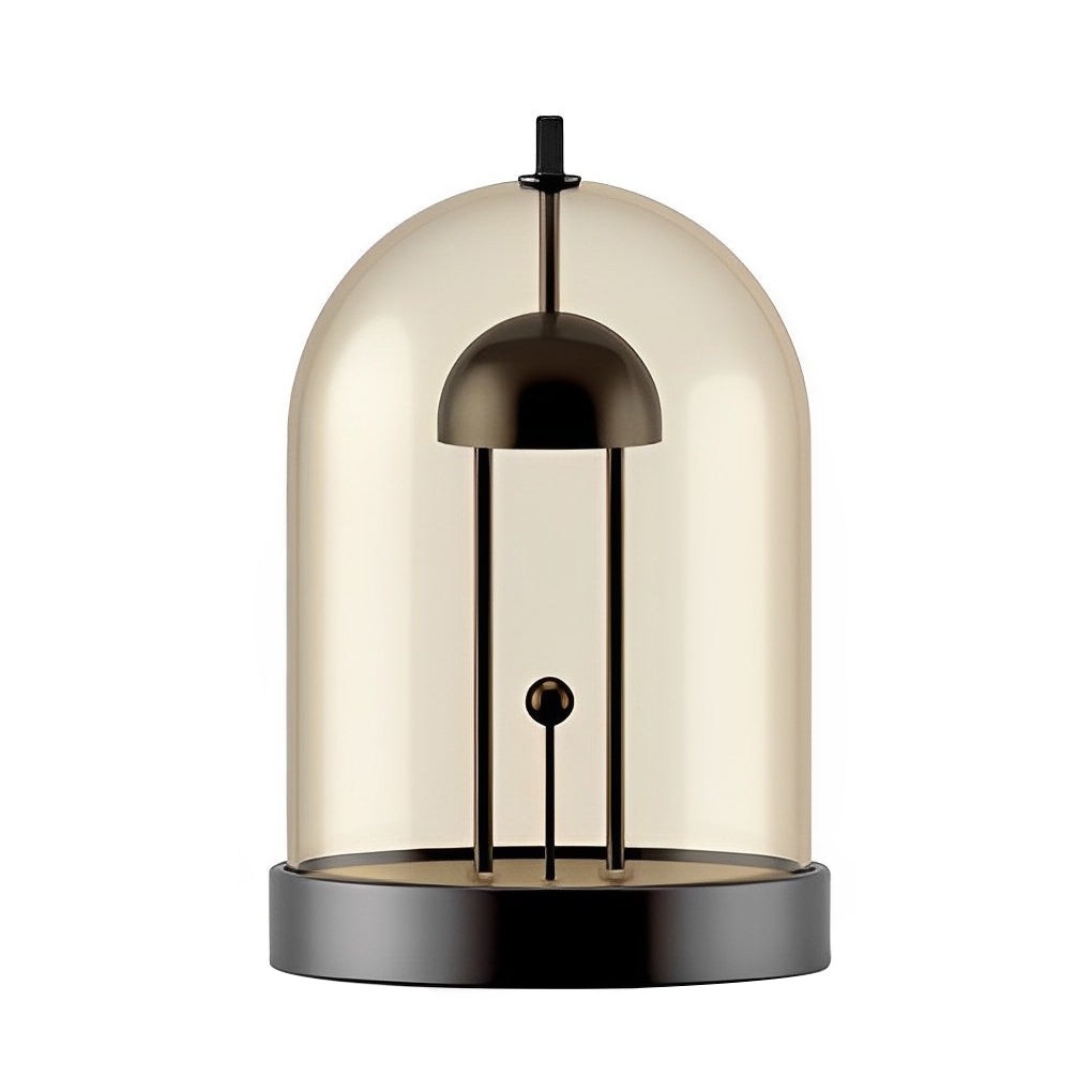 Modern Smoky Glass Dome Ambient Lamp for Living Room or Bedroom Decor