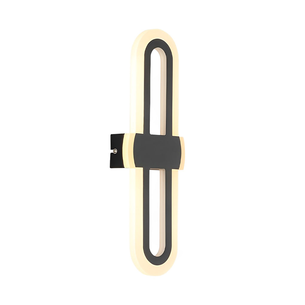 Modern White LED Rounded Rectangular Wall Sconce for Living Room