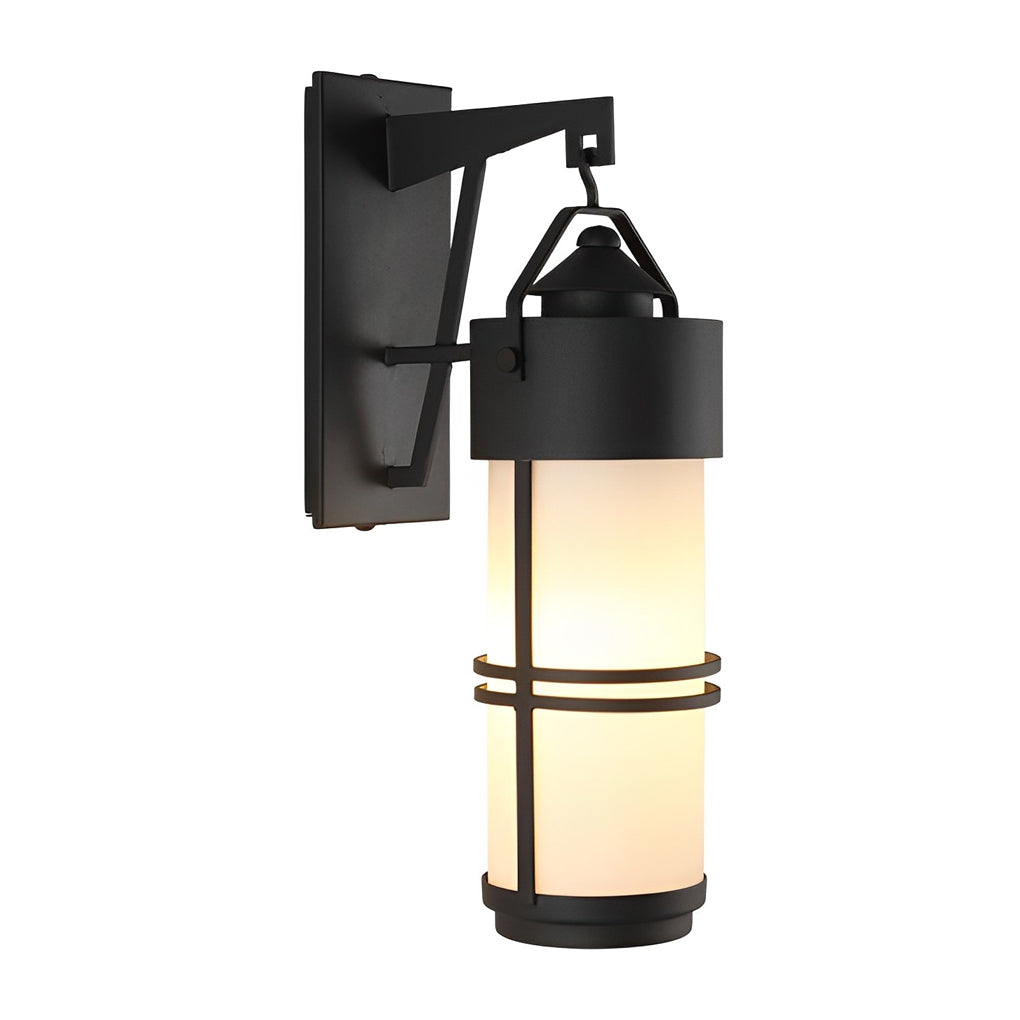 Rustic Black Waterproof American-Style Wall Lantern for Outdoor Use