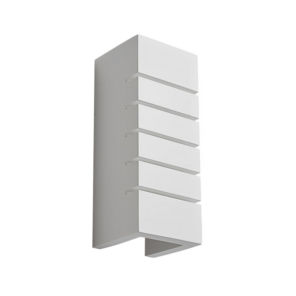 Nordic White Rectangular Gypsum Wall Light Fixture for Living Room