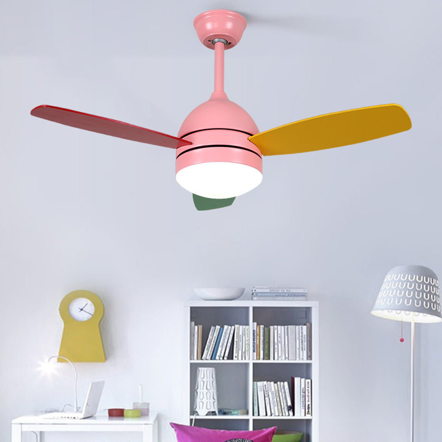 Ultra Silent 6-Gear Variable Frequency Kids Ceiling Fan in White Plastic