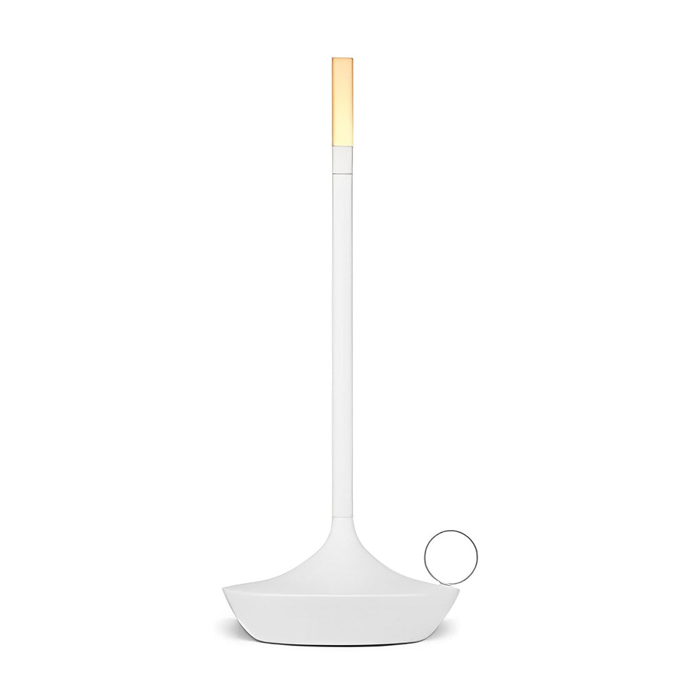 Minimalist White Cordless LED Candle Wick Table Lamp for Home Decor