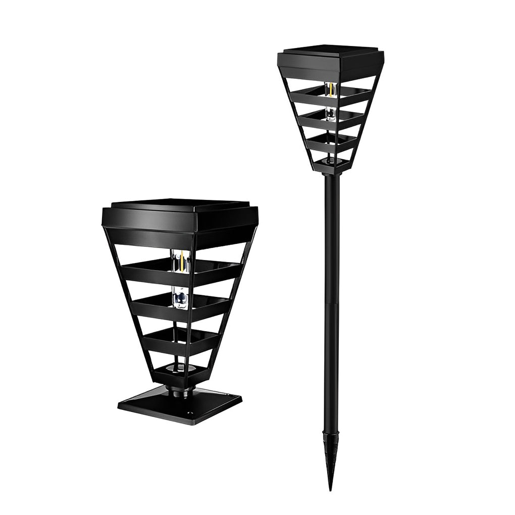 Weatherproof Black LED Outdoor Post Light with Smart Light Control