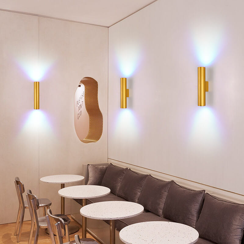 Sleek Minimalist Round Aluminum 2-Light Wall Sconce for Bedroom Décor