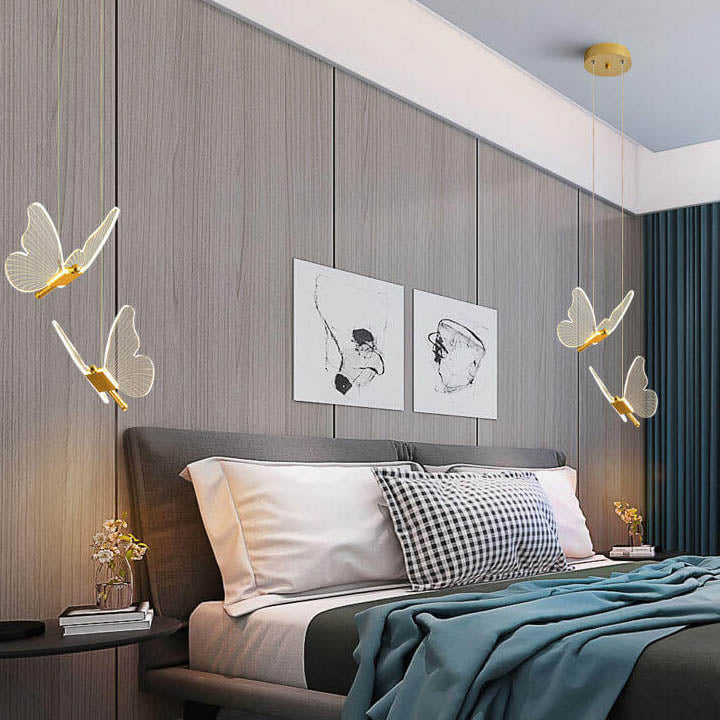 Sleek Clear Acrylic Butterfly LED Pendant Light for Modern Home Decor