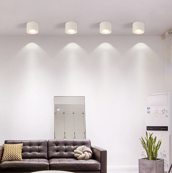 Sleek Black Nordic Cylinder LED Flush Mount Ceiling Light for Modern Interiors
