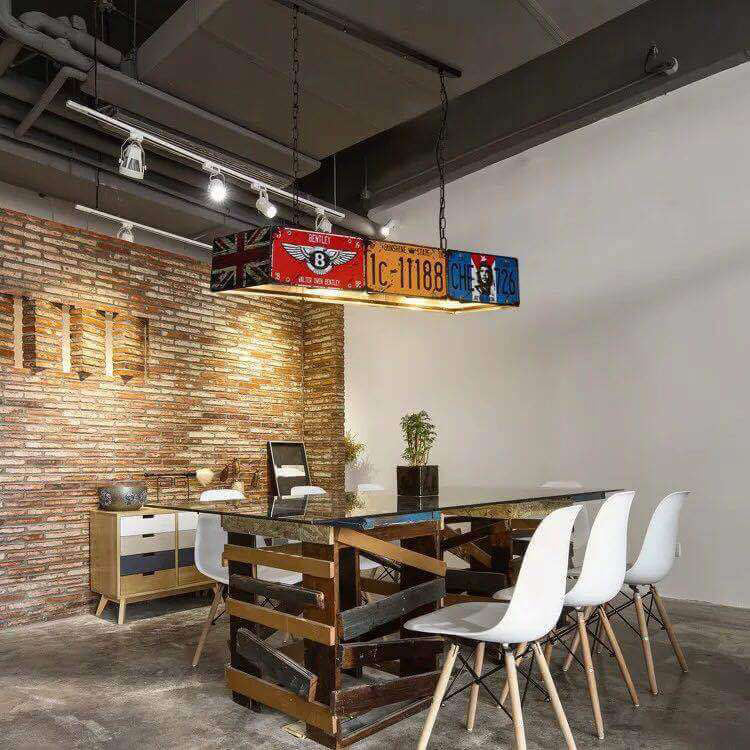 Industrial Metal Square Rectangular Chandelier Light for Living Room