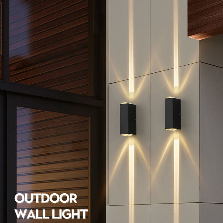 Sleek Silver Aluminum Rectangular LED Outdoor Wall Sconce for Patios