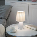 Nordic Vintage Glass Base Pleated Shade Table Lamp for Living Room