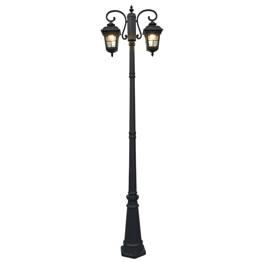 Elegant Waterproof Black Metal European-Style Outdoor Light Post