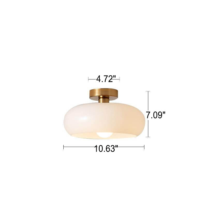 Chic Retro Round Copper Pendant Light in Solid Color for Dining Room