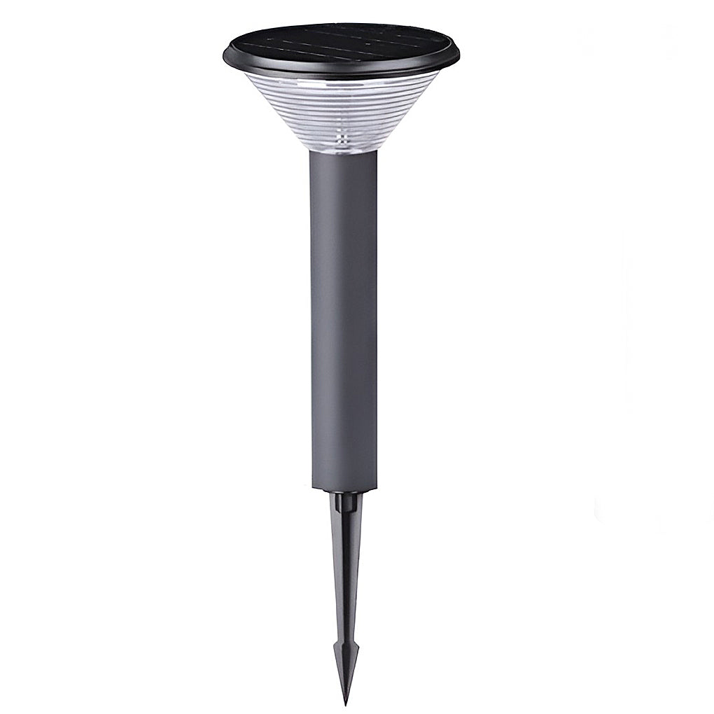 Sleek Black Cylindrical Solar LED Pathway Light for Outdoor Gardens