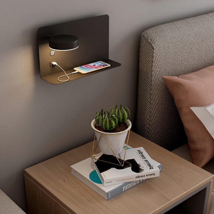 Contemporary Black Iron Square LED Wall Sconce Lamp for Bedroom & Hallway