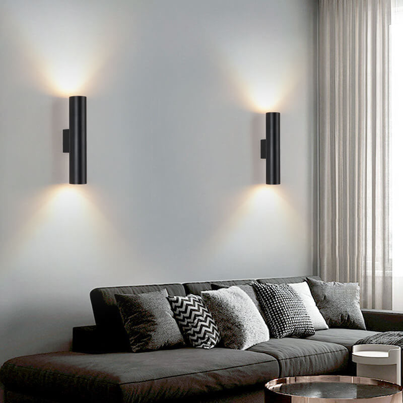 Sleek Minimalist Round Aluminum 2-Light Wall Sconce for Bedroom Décor