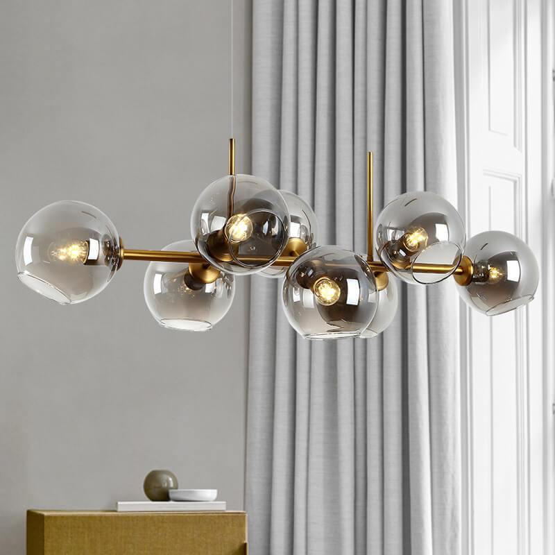 Elegant Modern Glass LED Chandelier Pendant Light for Dining Room