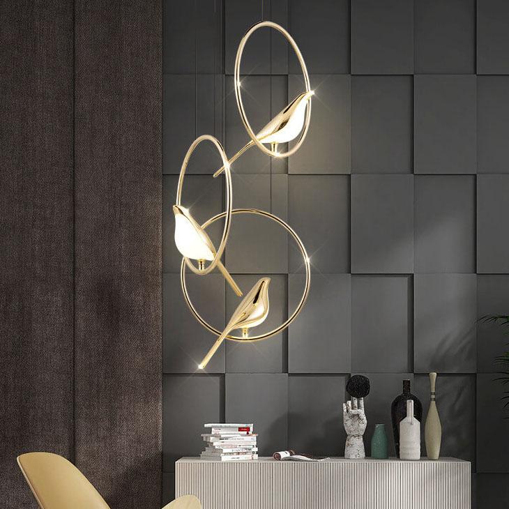 Nordic Bird-Shaped Acrylic LED Chandelier for Modern Living Spaces