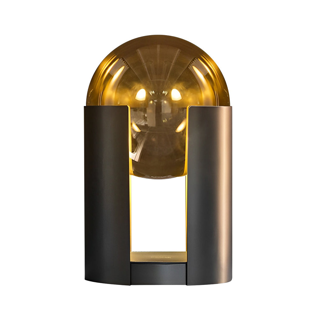 9.8-Inch Amber Glass Ball Shade & Black Softwing Floor Lamp for Living Room