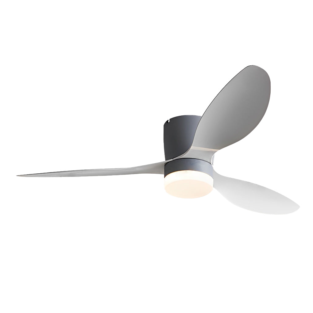 Dimmable 52-Inch Modern White LED Ceiling Fan with Remote for Living Room