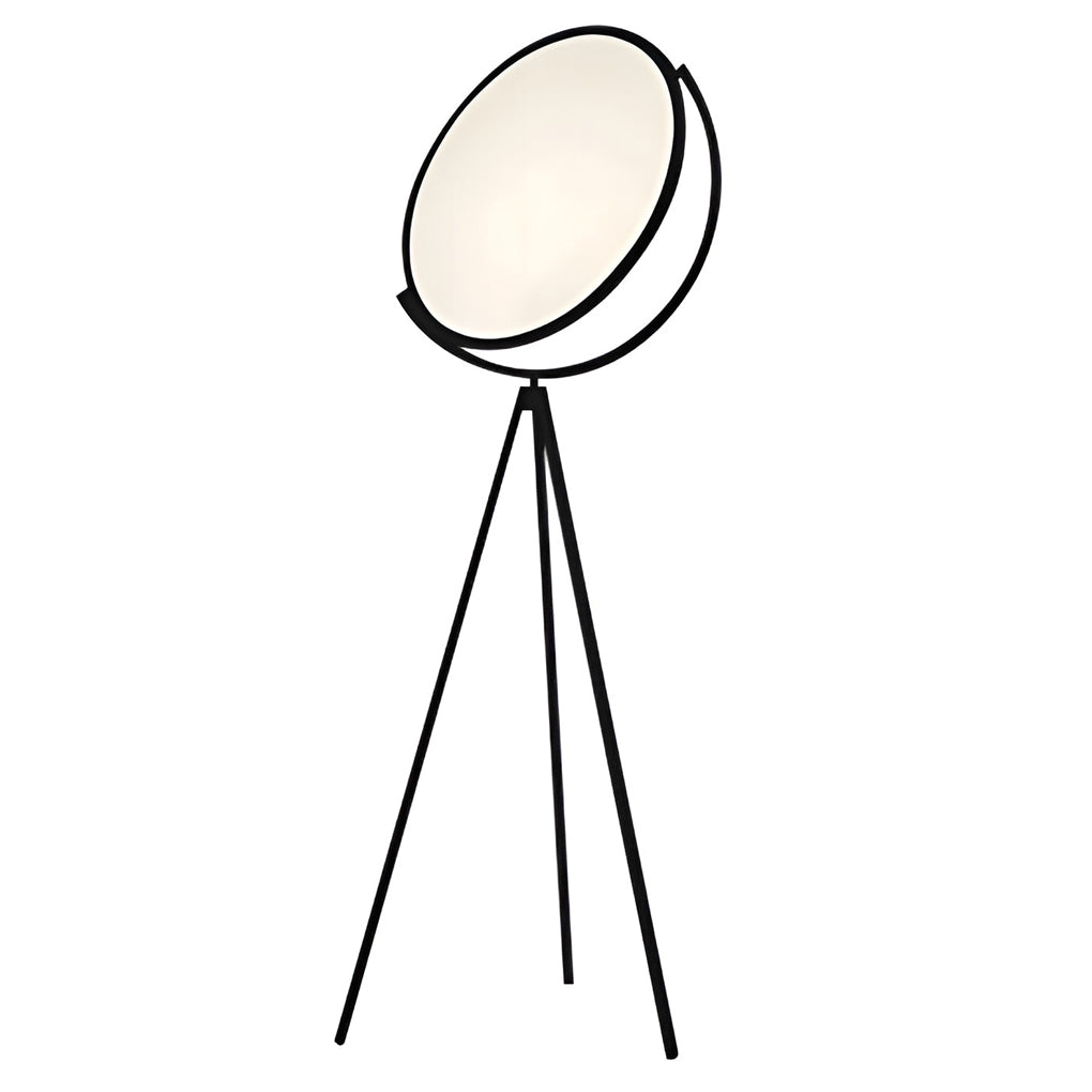 Contemporary Black Metal Rotating LED Tripod Floor Lamp for Living Room