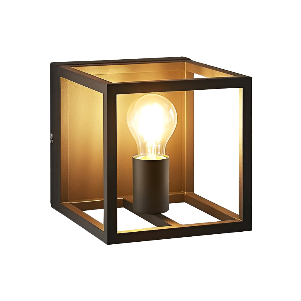 Modern Square Frame Black Wall Sconce - Stylish Lighting for Hallway