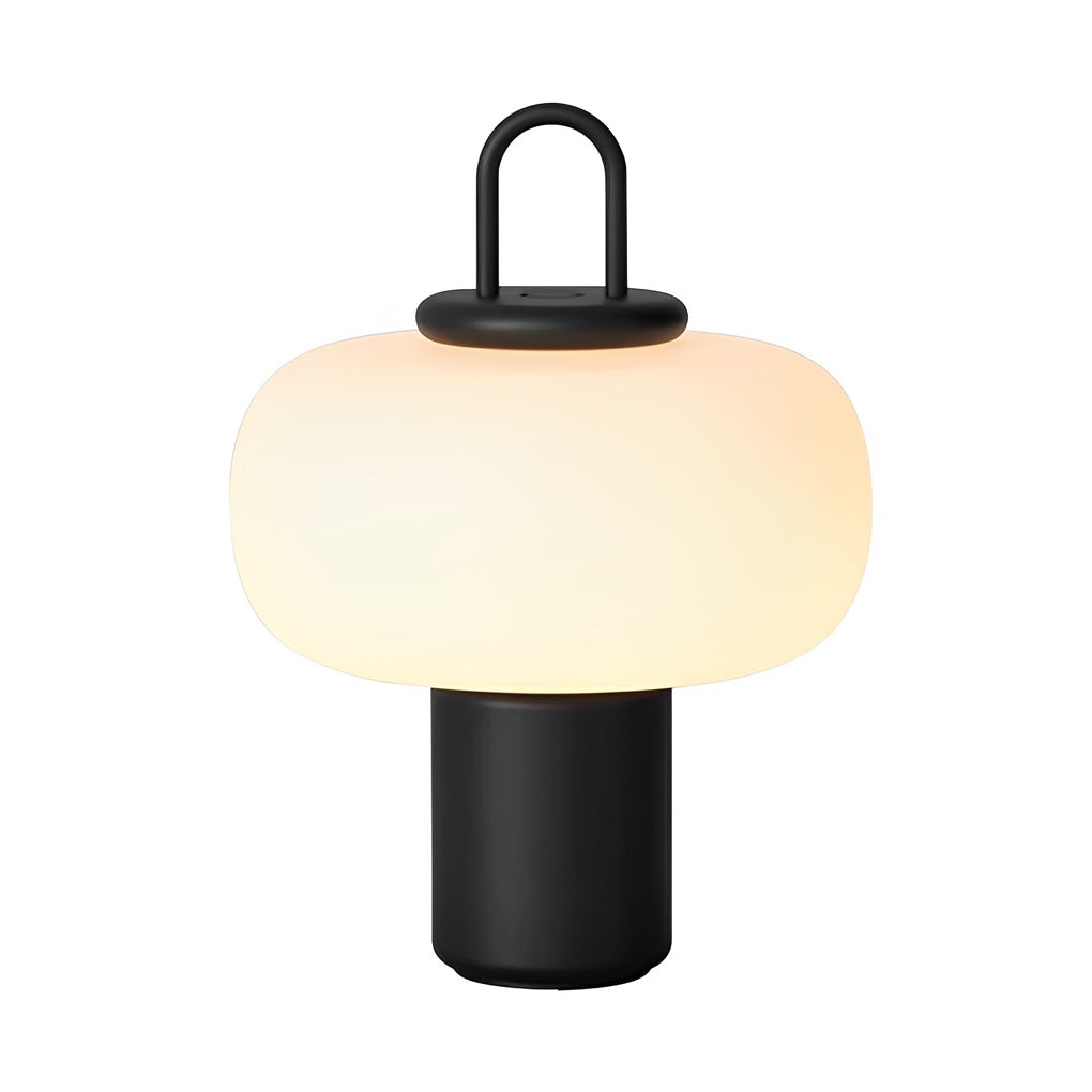 Modern White Milk Glass Orb LED Table Lamp for Living Room Decor