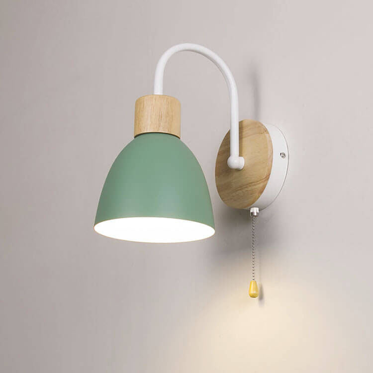 Elegant Nordic Style 1-Light Wall Sconce with Zipper Switch for Bedroom