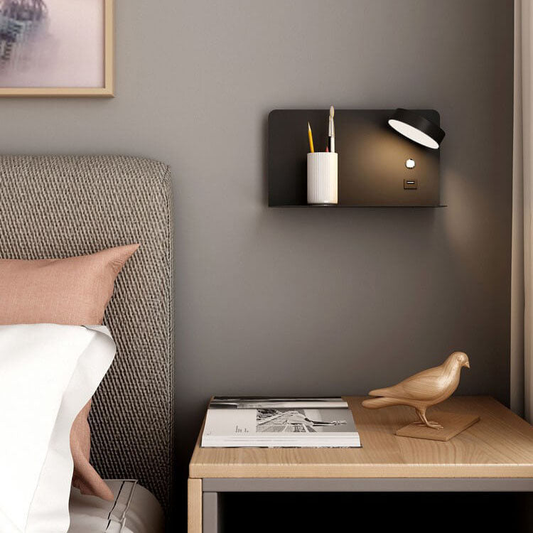 Contemporary Black Iron Square LED Wall Sconce Lamp for Bedroom & Hallway
