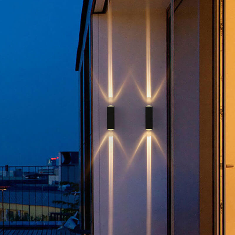 Sleek Black Aluminum Rectangular LED Outdoor Wall Sconce for Patios
