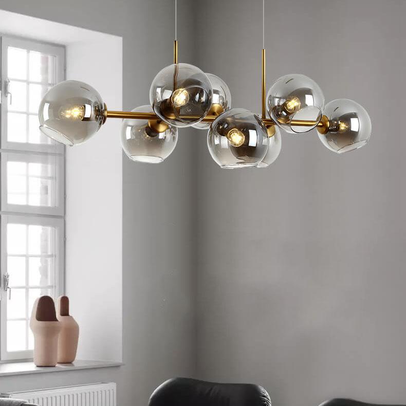 Elegant Modern Glass LED Chandelier Pendant Light for Dining Room