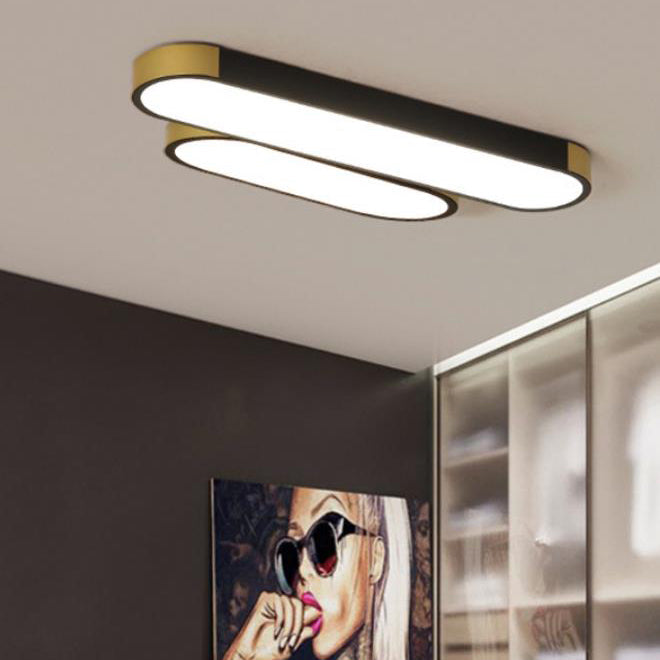 Sleek White Rectangular LED Flush Mount Ceiling Light for Modern Spaces