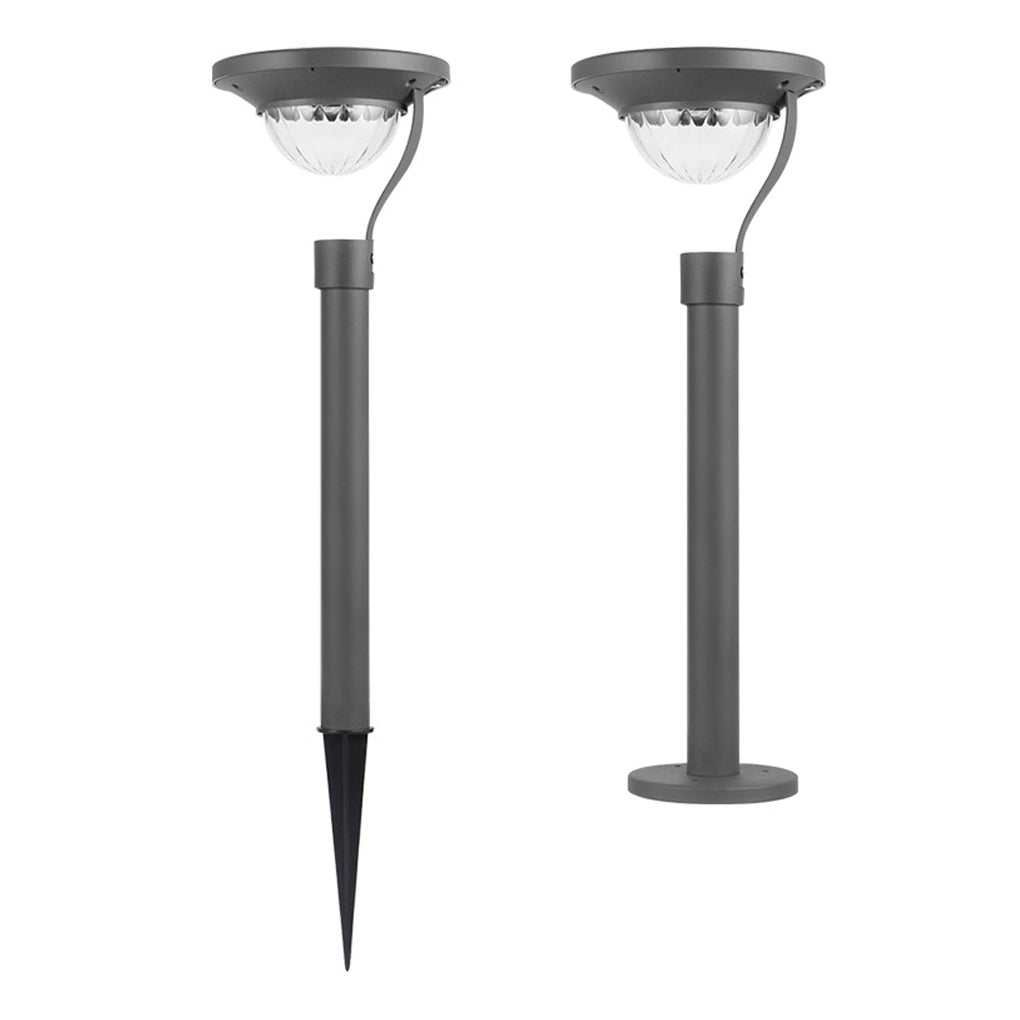 Contemporary Half-Sphere Solar LED Outdoor Lawn Light in Black Metal