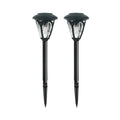 Set of 2 Modern Black LED Solar Lawn Lights for Outdoor Garden Décor