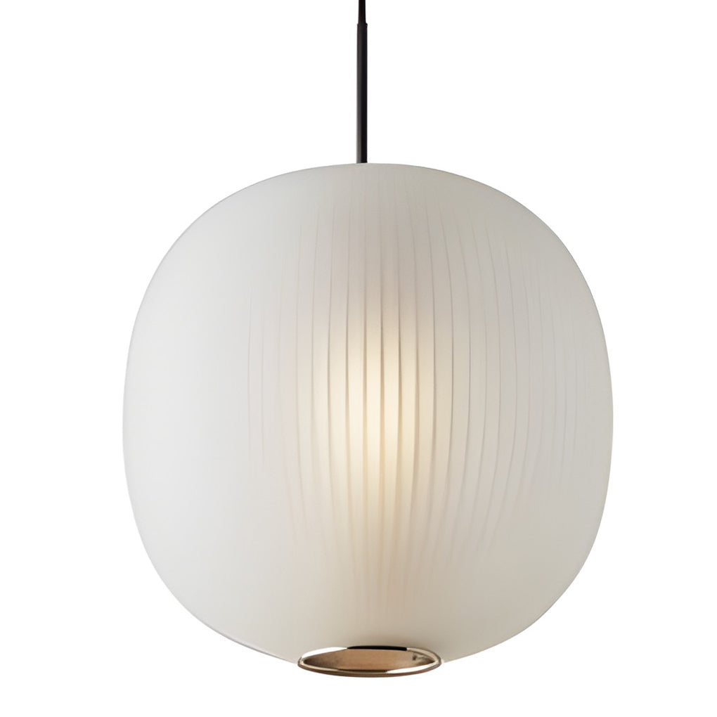 Modern Clear Glass Round Lantern LED Pendant Light for Living Room